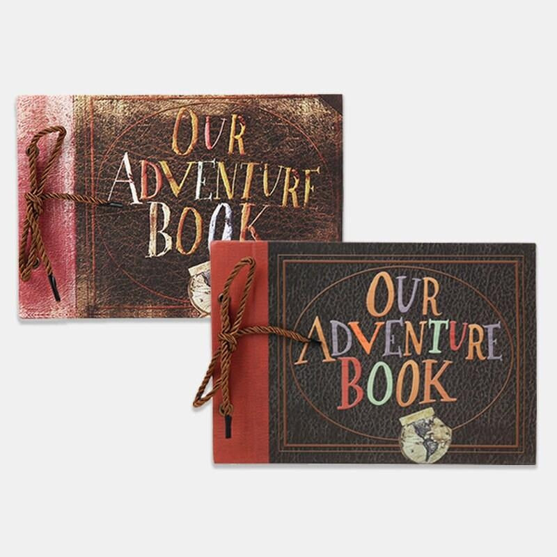 Our Adventure Book Embossed, Retro Photo Album Scrapbook, DIY Family Book, Unique Scrapbook for travelers to record fascinating memories.