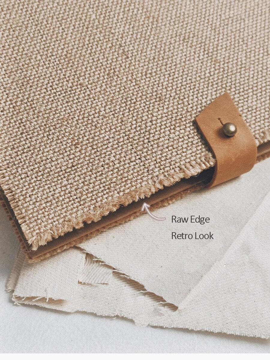 Burlap Rough-Edged Loose-leaf Scrapbook Art Junk Journal Notebook Blank Plain Three-dimensional Simple Retro Photo Album A5 Handmade Gift