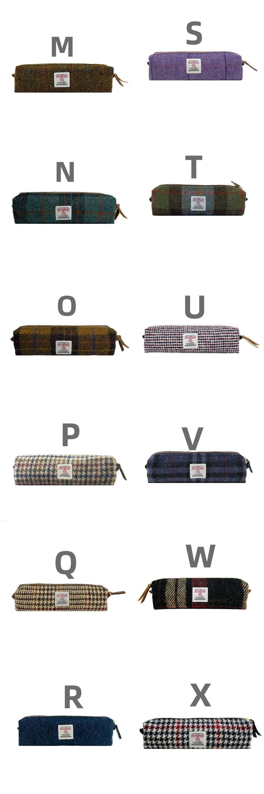 Wool Tweed Pencil Case Retro Fabric Zipper Pouch Large Capacity Pen Case Simple Pencil bag Stationery Sundries Make-up Bag Gift 24 colors