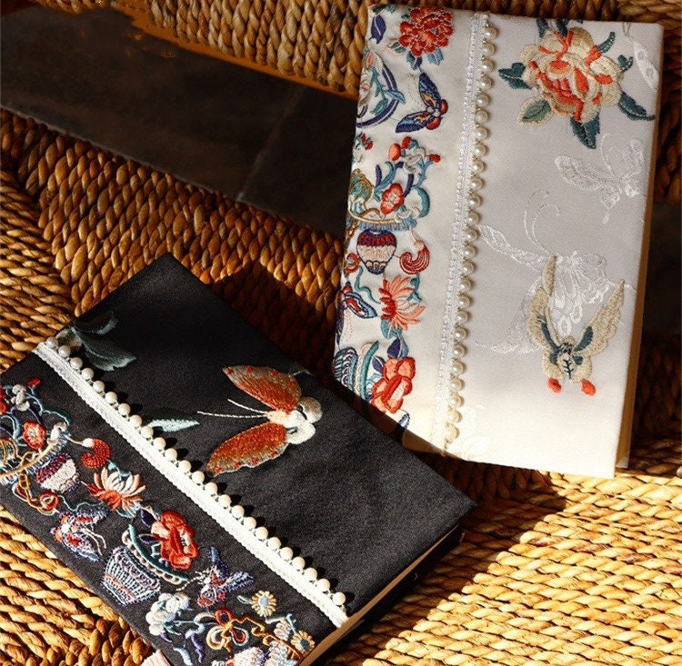 Traditional Embroidery Fabric Notebook A5 A6 Embroidered Flower Butterfly Journal Cover Exquisite Book Jacket Dairy Book Handmade Notepad