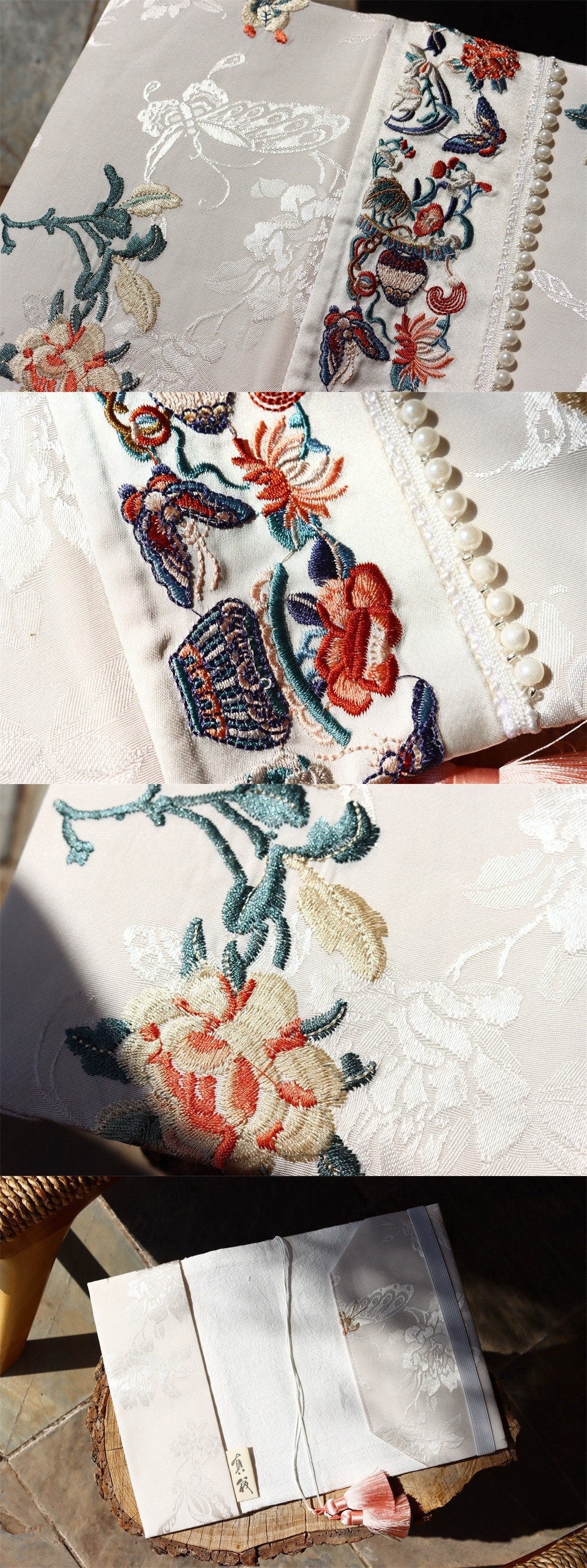 Traditional Embroidery Fabric Notebook A5 A6 Embroidered Flower Butterfly Journal Cover Exquisite Book Jacket Dairy Book Handmade Notepad