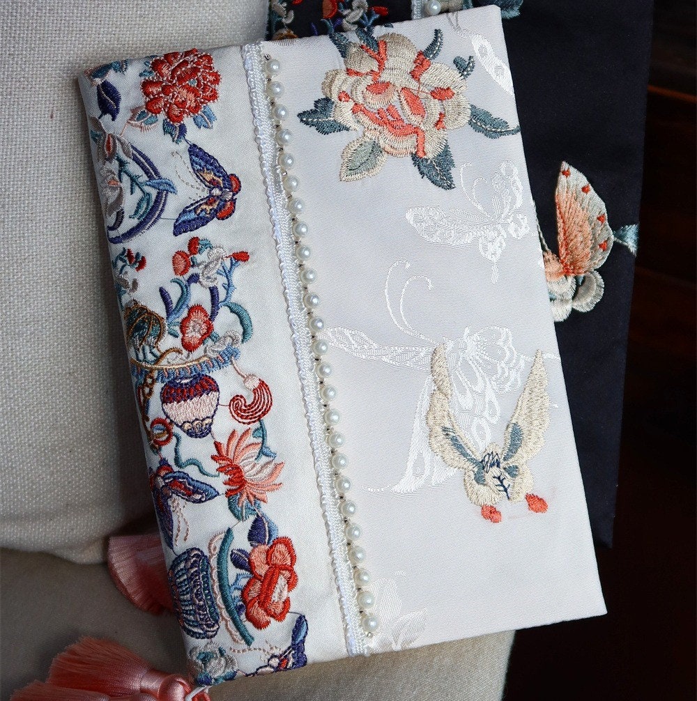 Traditional Embroidery Fabric Notebook A5 A6 Embroidered Flower Butterfly Journal Cover Exquisite Book Jacket Dairy Book Handmade Notepad