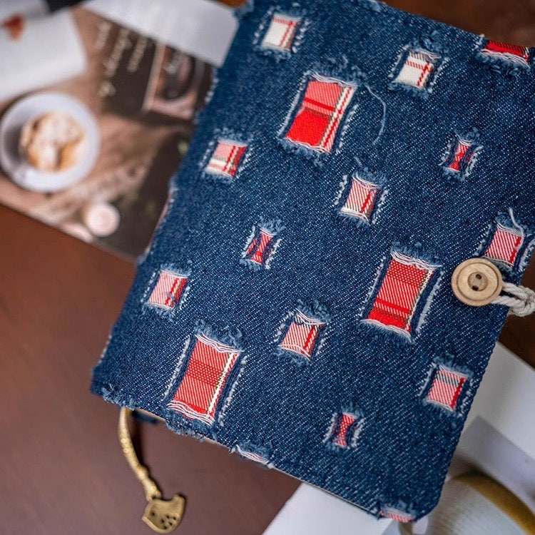 Denim Fabric Journal Notebook Retro Ripped Demin A5A6 Journal Literary Portable Notepad Traveler's Notebook Refilled Dairy Book Special Gift