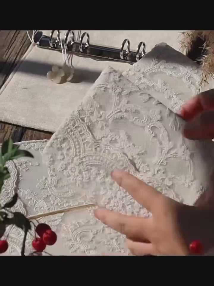 Vintage Floral Lace Journal A5 A6 | Handmade Fabric Notebook | Refillable Notepad | Lace Cloth Cover for Journals, Notebooks, Diary, Planner