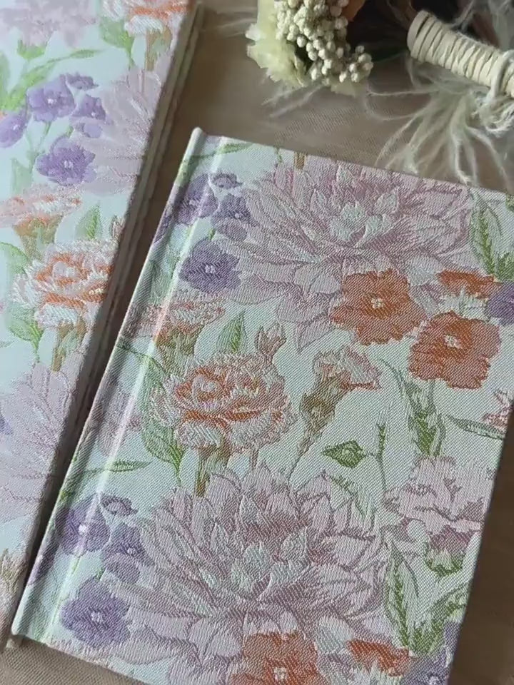 Floral Fabric-Covered Notebook A5 A6 | Exquisite Cloth Diary | Hardcover Journal | Portable Notepad | Perfect as a Diary for Girls