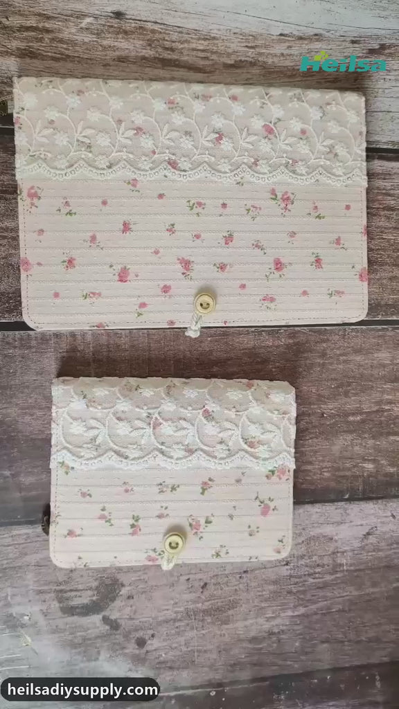 Pink Lace Fabric Journal