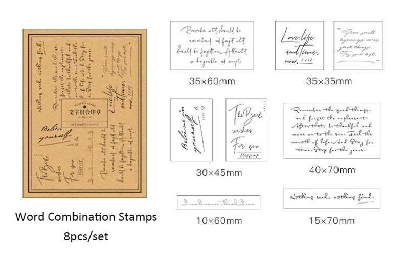 English Vintage Wood Rubber Stamps