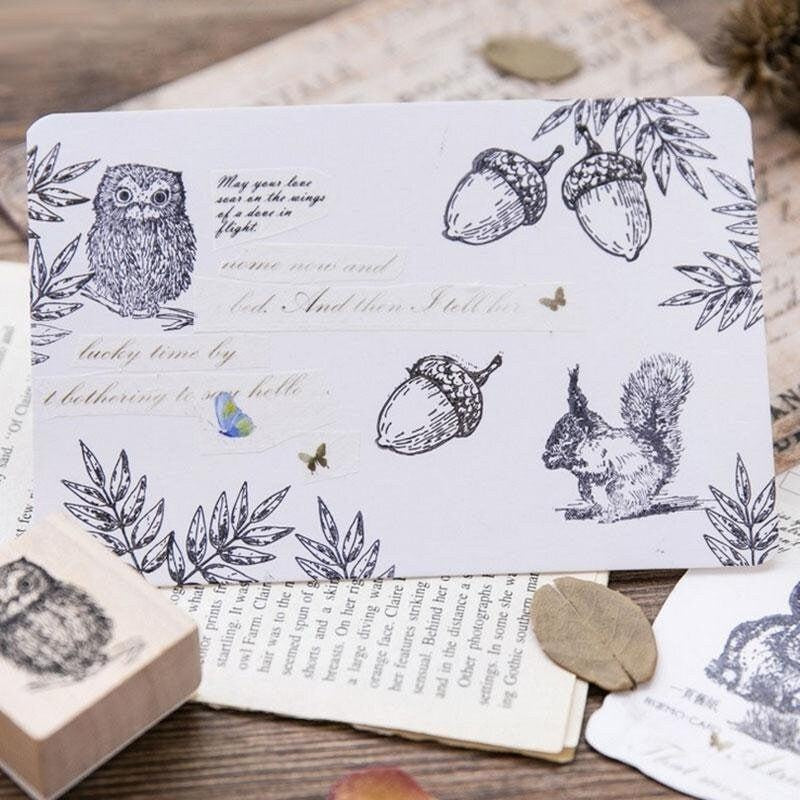 Forest Story Wood Rubber Stamps