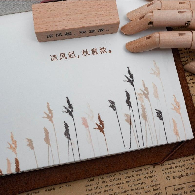 4 Seasons Plant Wood Rubber Stamps
