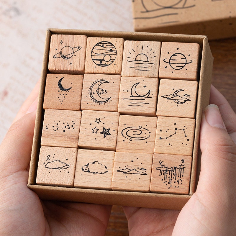 Vintage Galaxy Rubber Stamps Set