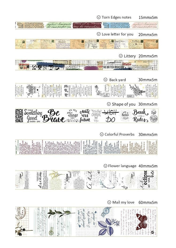 Decorative Retro Planner Washi Tape