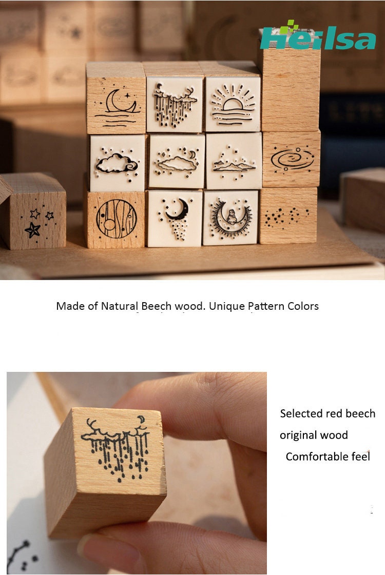 Vintage Galaxy Rubber Stamps Set