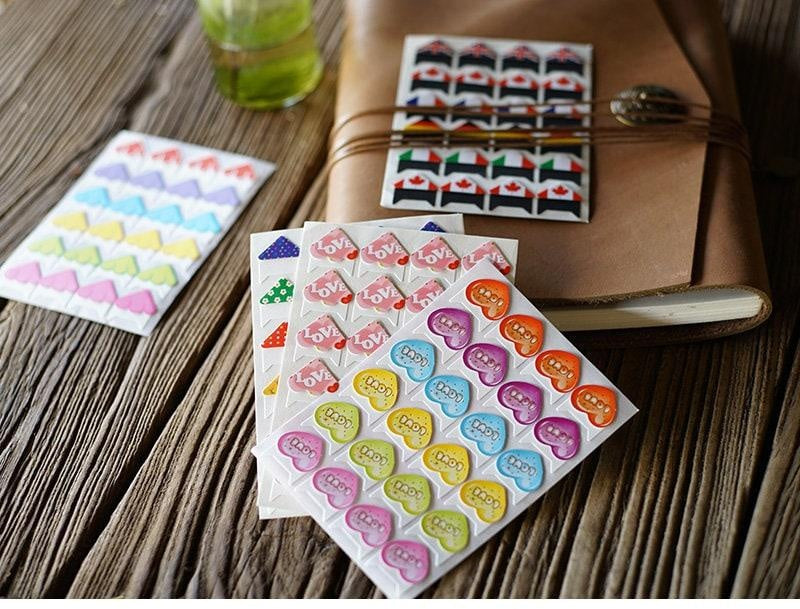 Cute Photo Corner Stickers. Colorful Adhesive Photo Stickers for Scrapbook, Journal, Photo Album, Memory Book, 5 Colors