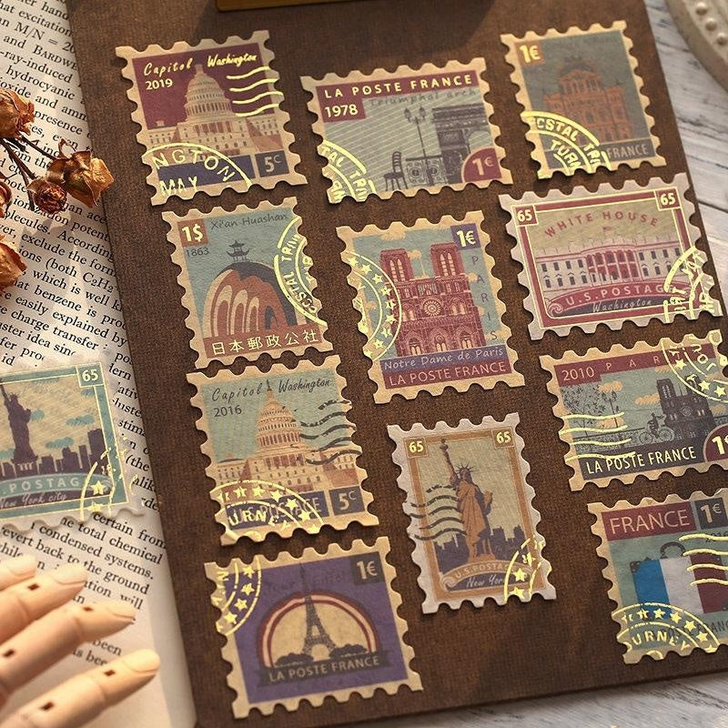 Vintage Gold Foil Stamp Stickers
