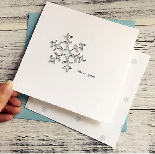 Christmas Cards and Envelopes Personalized Greeting Cards Gift Set Handmade Personalized Winter Holiday Cards Blank Inside New Year Card