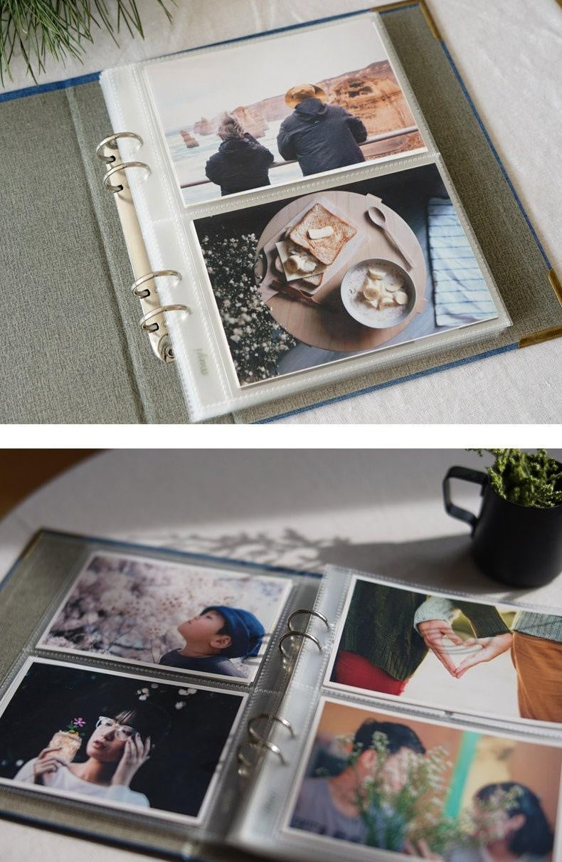 Photo Album with Sleeves 4x6 Faux Leather Cloth Photo Memory Book Slip In Family Photo Album Instax Photo Book Wedding Album Baby Scrapbook