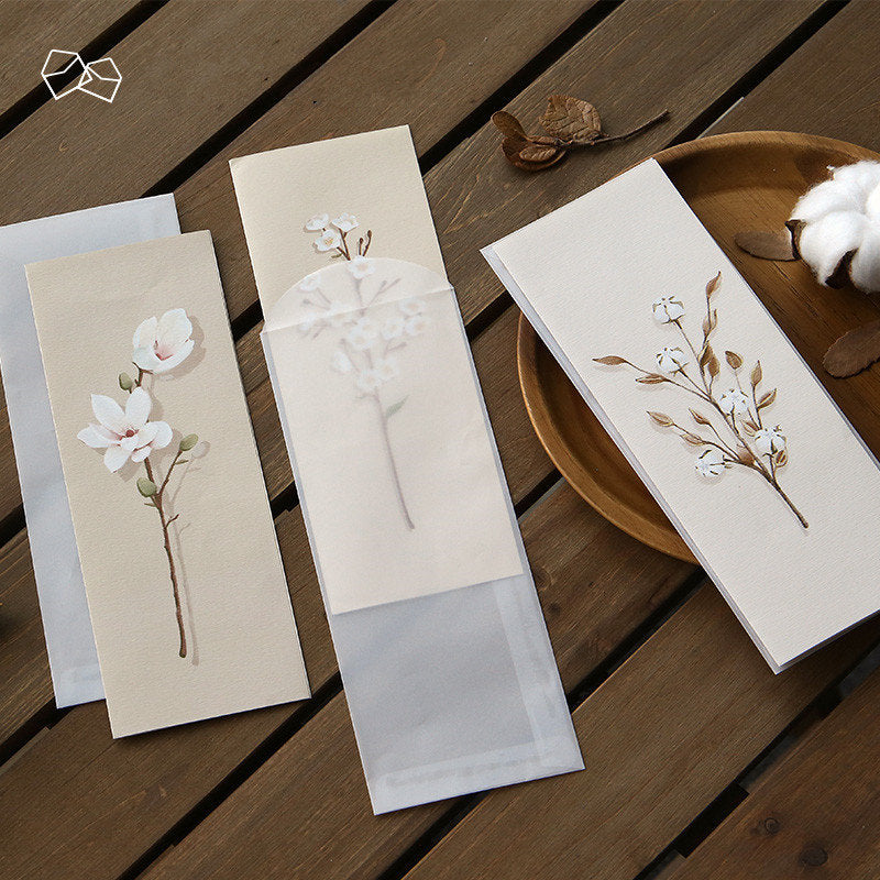 Floral Letter Writing Set  Garden Stationery Kit  Creative Narrow letter Paper Envelope Pack Planner Decoration, Blessings and Notes Paper
