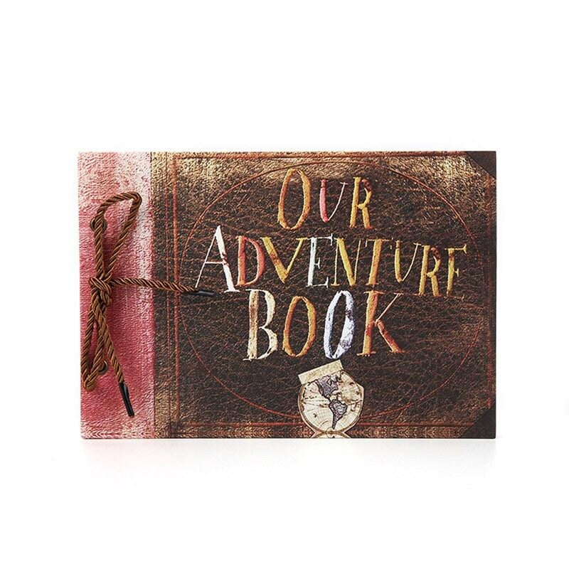 Our Adventure Book Embossed, Retro Photo Album Scrapbook, DIY Family Book, Unique Scrapbook for travelers to record fascinating memories.