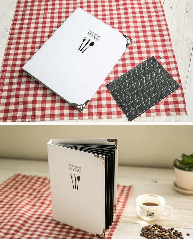 White Restaurant Menu Book