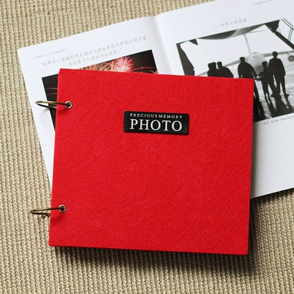 Red Cover Pocket Photo Album Scrapbook