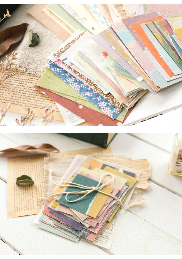 60 Pc Vintage Background Scrapbook Paper Ephemera Material Pack Floral Petal Drawing Collage Sheet Junk Journaling Kit Textured Paper Craft
