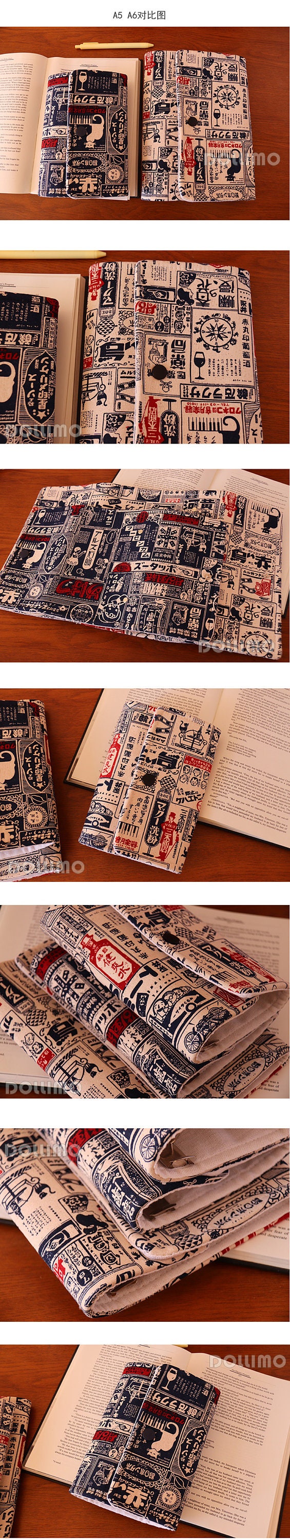 Vantage Cloth Loose-leaf Planner Japanese Old Object Journal Fabric Cover Blank Grid Inner Page Original Retro Travel Diary Notebook A5 A6