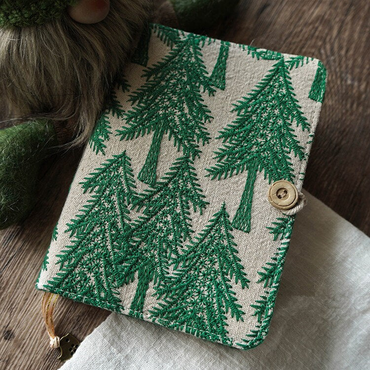 Embroidery Loose-leaf Thread-bound Notebook Literary Handmade A5 A6 Journal Cloth Cover Retro Ephemera Forest Planner Travel Dairy GiftGift
