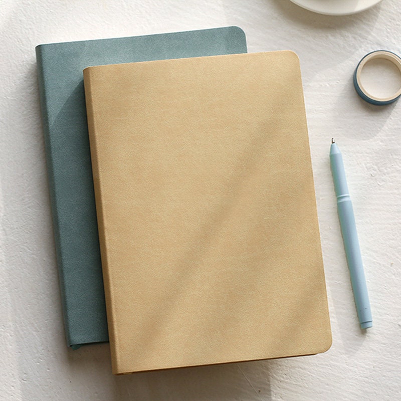 A5 PU Cover Journal Notebook. Blank Inner Page Green Pink Blue Cover Book Modern Dairy Simple Notepad Scrapbook Sketchbook 7 colors 272P