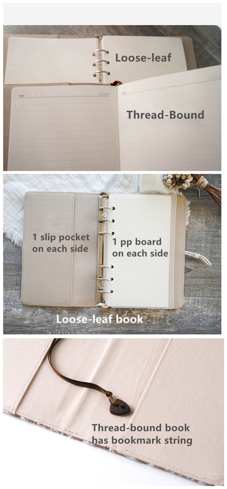 Retro Woolen Cloth Cover Handmade Journal Notebook A5 A6 loose-leaf thread-bound Embroidery Book Literary Dairy Book Notepad Unique Gift