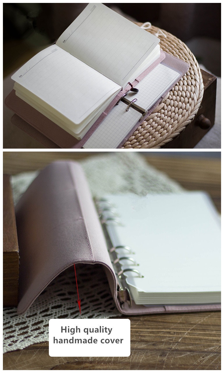 Embroidery Wreath Cloth Notebook Journal A5 A6 Loose-leaf Blank Lined Pages Literary Garland Handmade Notebook Diary Unique Gift for her