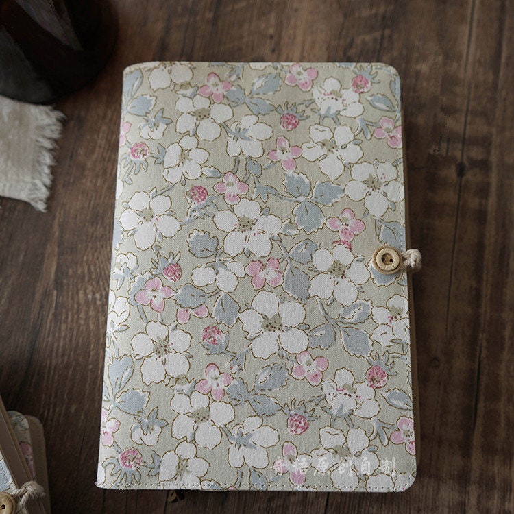 Gardenia Cloth Notebook Journal A5 A6 Thread-bound Loose-leaf Blank Grid Pages Handmade Notebook Literary Dariy Book Planner Travel Notepad