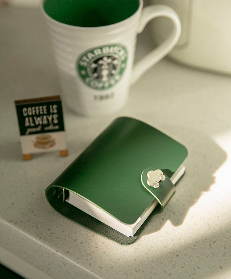 Cute Mini Traveler Notebook PU Cover Loose-leaf Tiny Sketchbook Password Book Pocket Travel Journal Spiral Binder 3 Hole Dairy Paper Refills
