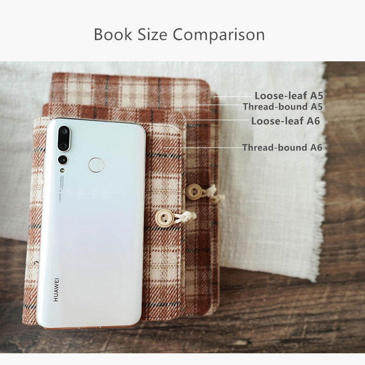 Woolen Plaid Covered Journal Notebook A5 A6 Loose-leaf Thread-bound Blank Lined Pages Retro Woolen Fabric Handmade Book Diary Book Notepad