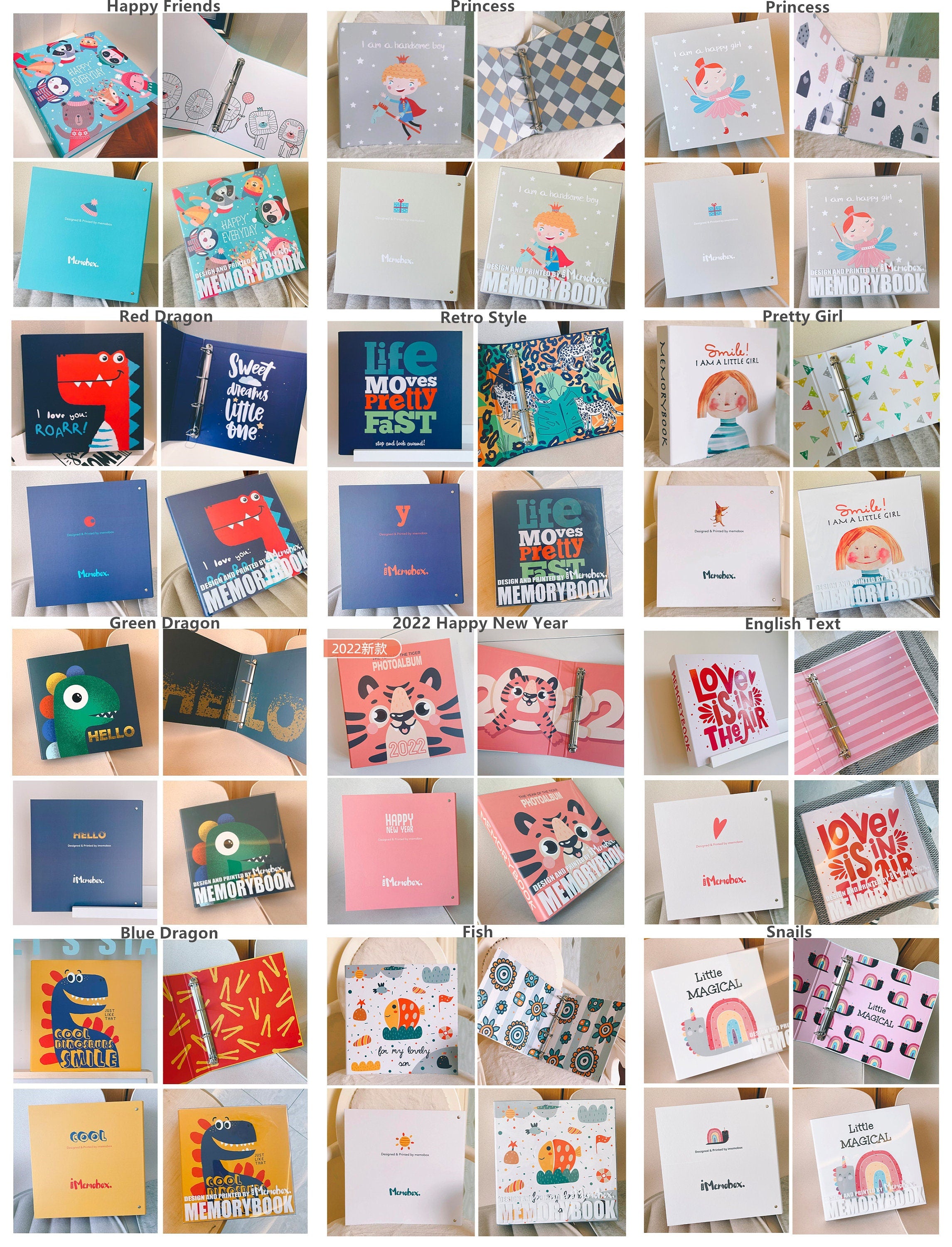 Self-adhesive Baby Memory Book 13"x13 ", Large Scrapbook Album, Cute Family Photo Album, Anniversary Album, Travel Album, 24 color 72 pages