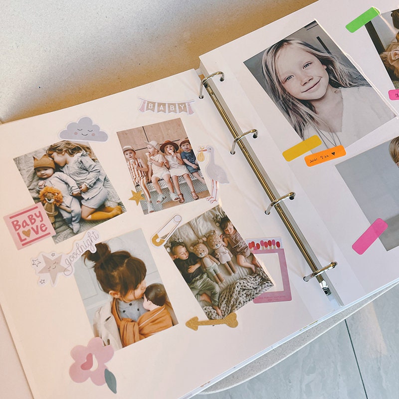 Self-adhesive Baby Memory Book 13"x13 ", Large Scrapbook Album, Cute Family Photo Album, Anniversary Album, Travel Album, 24 color 72 pages