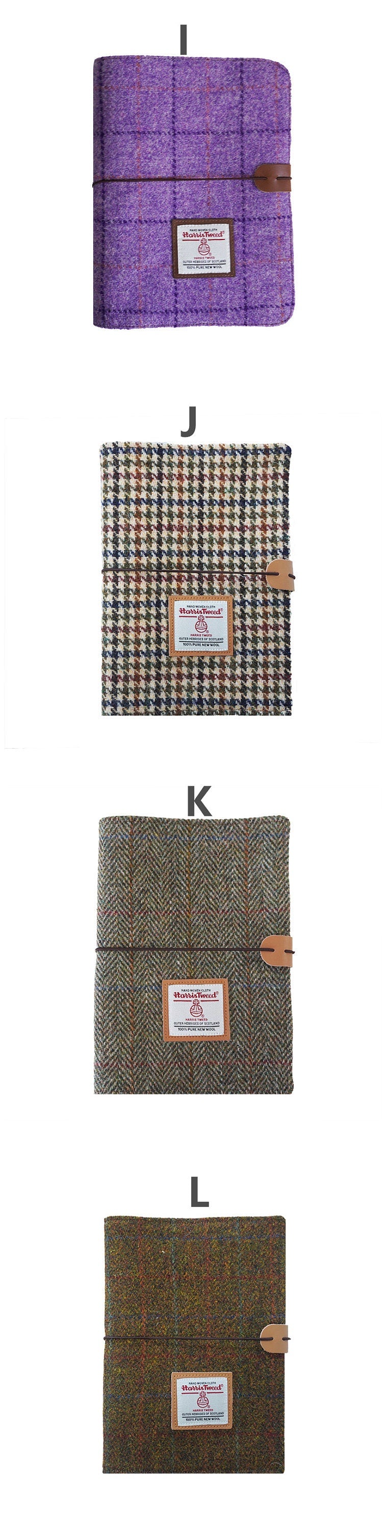 Personalized A5 Wool Cover Handmade Notebook Retro Plaid Journal Woolen Fabric Loose-leaf Notepad Student Book Portable Sketch Book 12 Color