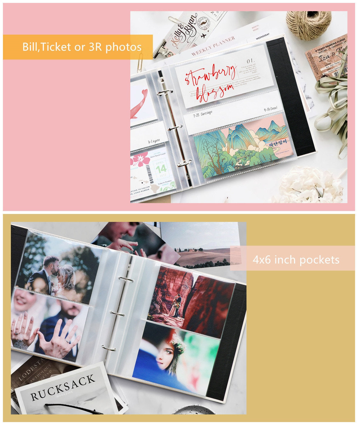 360 Photos Instax Mini Pocket Photo Album. Modern Album with 3.5x5 4x6 Insert Cloth Scrapbook Album Writable Polaroid Album Anniversary Gift