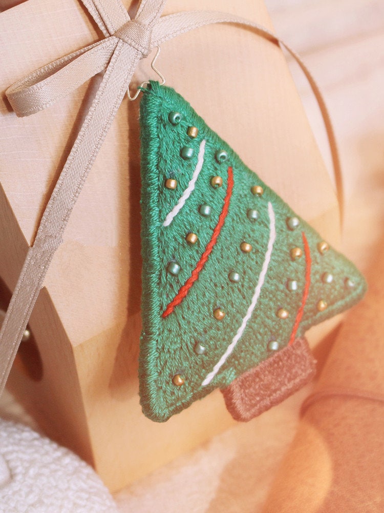 Christmas Tree Embroidery Kit BEGINNER DIY Craft Gift Set Car Pendant Keychain Bookmark Christmas Hanging Ornament Handmade Boyfriend Gift