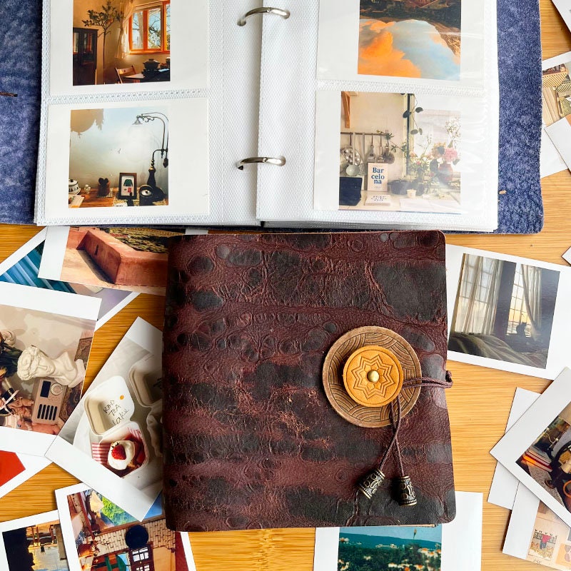 Leather Instax Mini Photo Album 200 Photos. 4x6 Photo Album for 120 Photos. Photo Album 3x5 with Inserts. Mini Polaroid Photo Album Wedding
