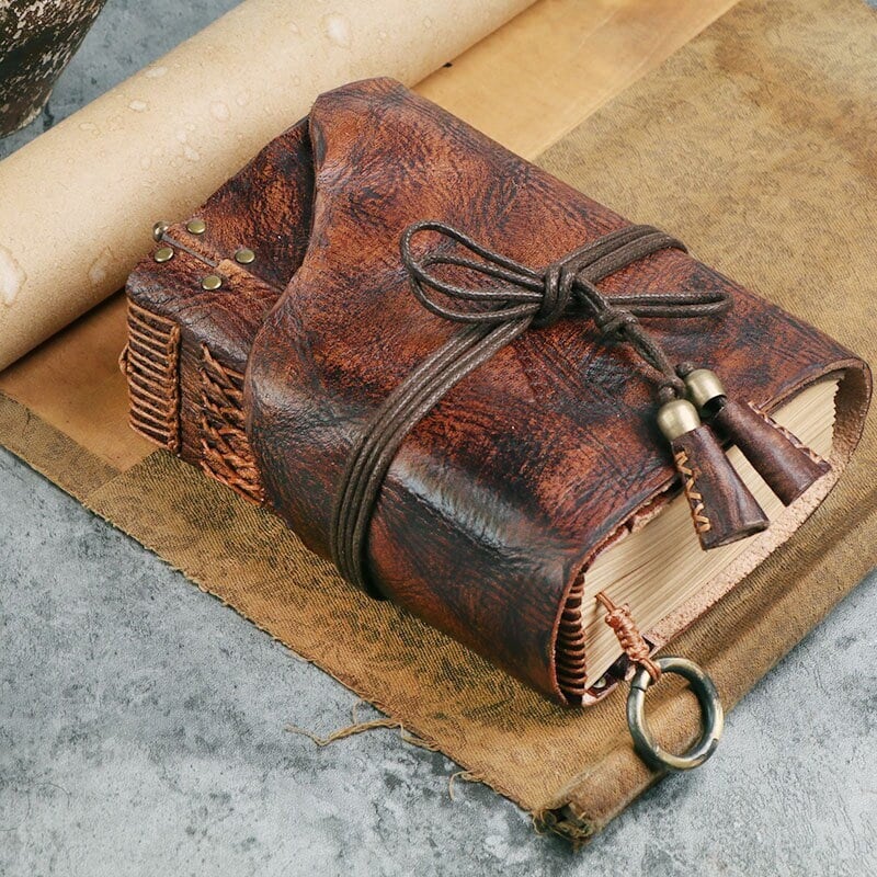 Vintage Cowhide Leather Journal Hand-dyed Antique Travel Notebook with Blank Deckle Edge Paper Retro Diary Book A5 A6 A4 Kraft Paper 480P
