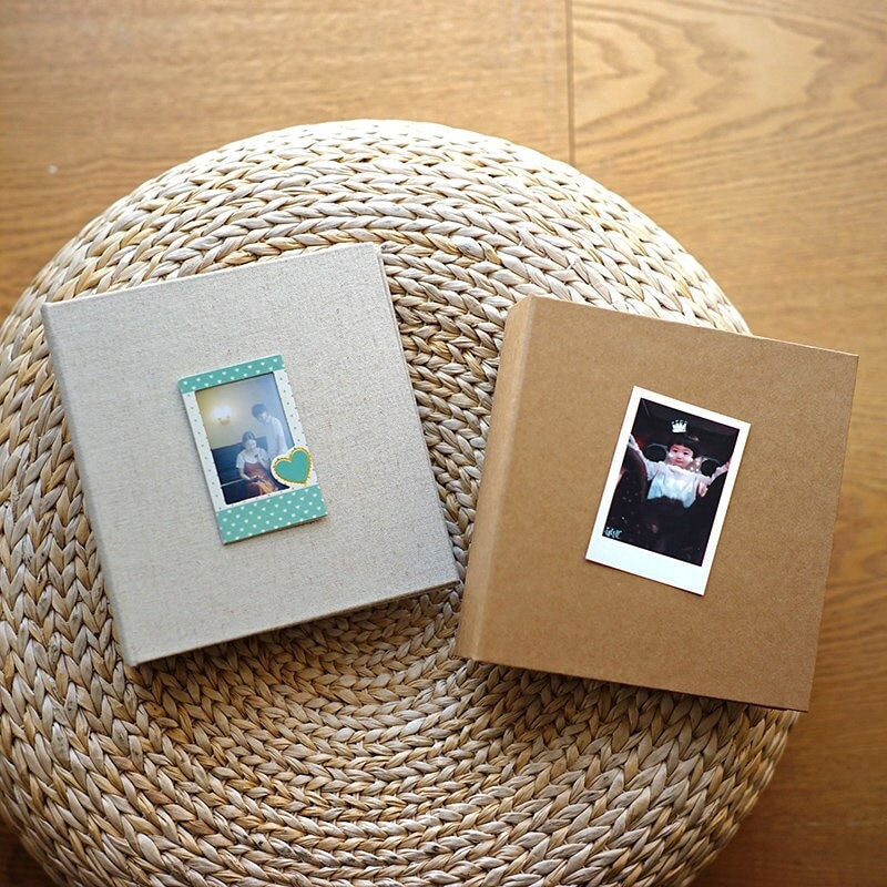 Personalized Elegant 4x6 Photo Album Set for 100 Photos Linen or Kraft Paper Cover. Slip In Photo Album. Wedding Photo Album with Sleeves