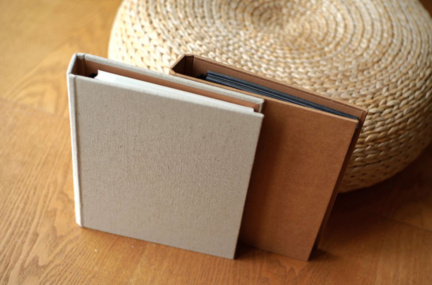 Custom Self-adhesive Photo Album Linen / Kraft Paper Cover Personalized Gift Wedding Scrapbook DIY Plant Specimen Collection Book Minimalist