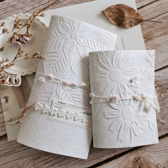 Retro Style Flower Leaf Special Paper Notebook Journal Handmade Mixed Inner Core TN Standard A6 Texture Paper Multifunctional Collage Book