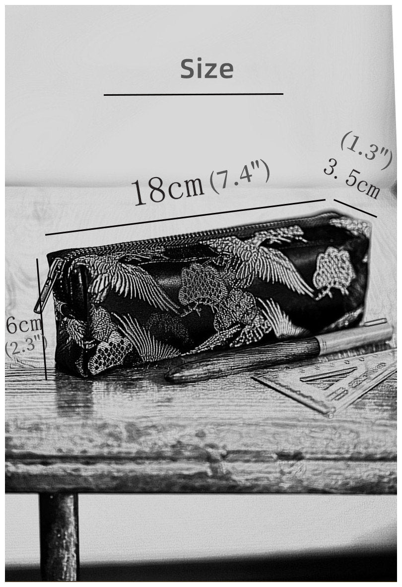 Brocade Embroidery Pencil Case Large-capacity Zip Pencil Pouch Retro Handmade Travel Pencil Bag Stationery Set for Students Girl's Gift