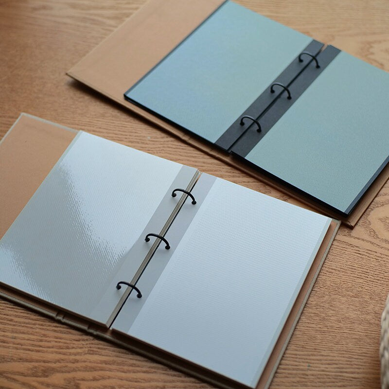 Custom Self-adhesive Photo Album Linen / Kraft Paper Cover Personalized Gift Wedding Scrapbook DIY Plant Specimen Collection Book Minimalist
