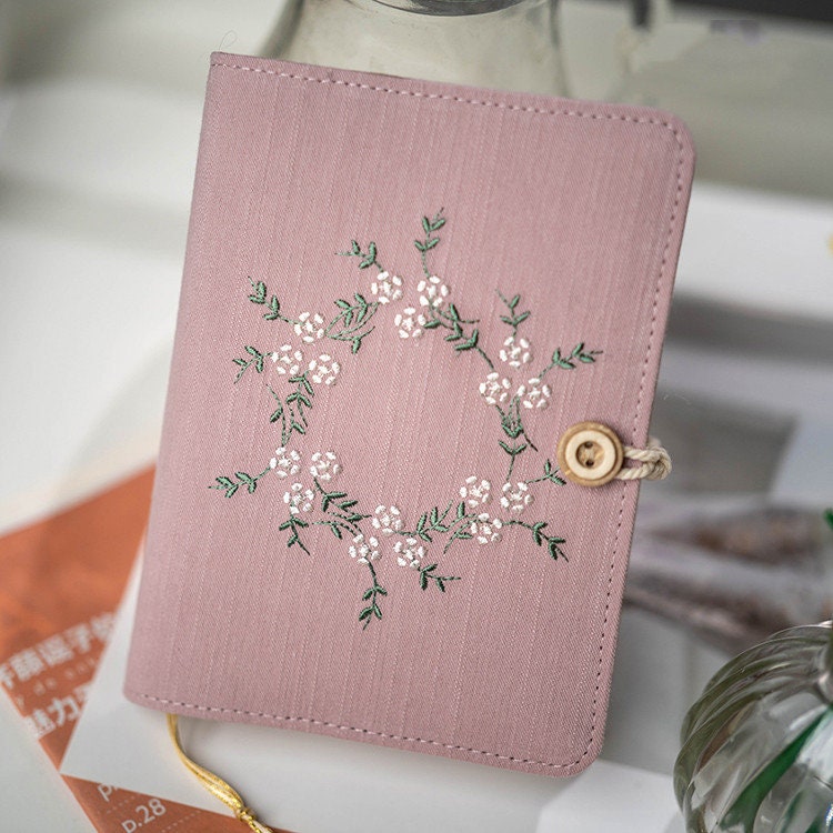 Embroidery Wreath Cloth Notebook Journal A5 A6 Fresh Handmade Planner Replaceable Floral Notepad Dairy Book 11 style Inserts Graduation Gift