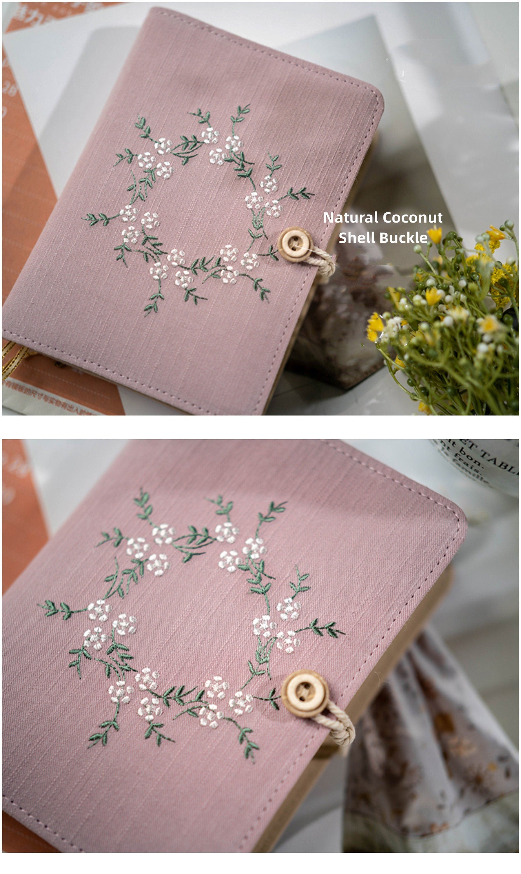 Embroidery Wreath Cloth Notebook Journal A5 A6 Fresh Handmade Planner Replaceable Floral Notepad Dairy Book 11 style Inserts Graduation Gift
