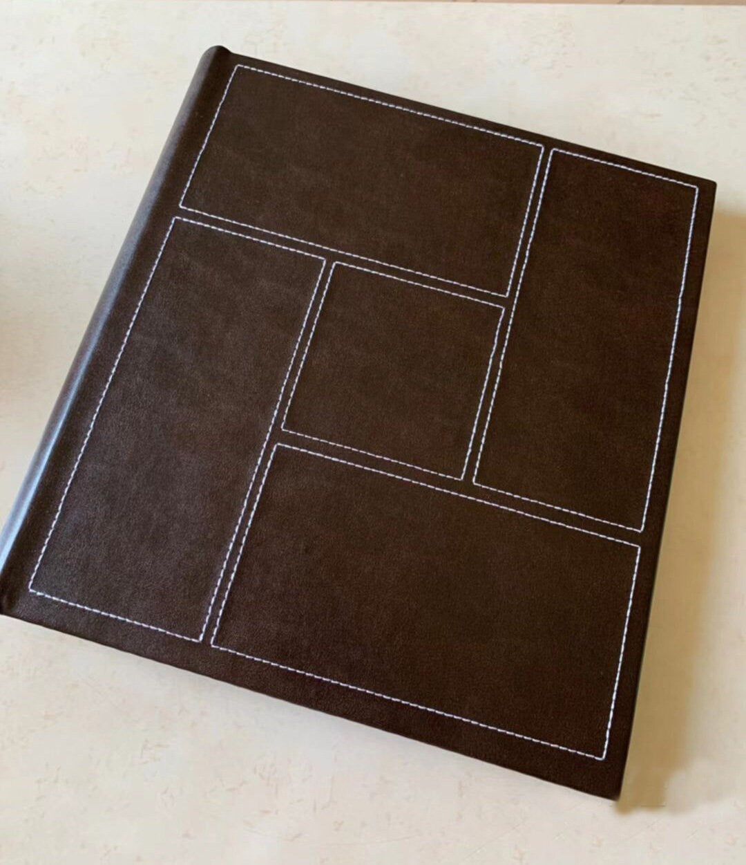 Pocket Leather Photo Album 5x7 for 200 photos. Slip-In Family Album with Sleeves. Baby Growth Album Wedding Anniversary Book Graduation Gift