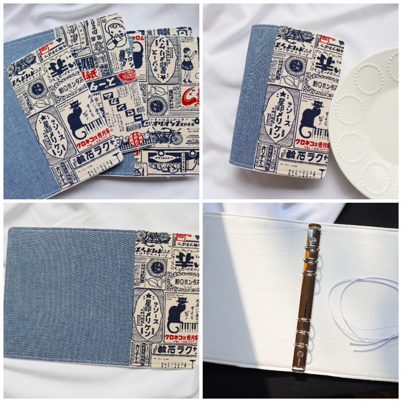 Retro Personalized Fabric Notebook Sleeve Japanese-style Handmade Journal Cover A5A6 Literary Dairy Book Adjustable Cover Yu Bai Custom Gift