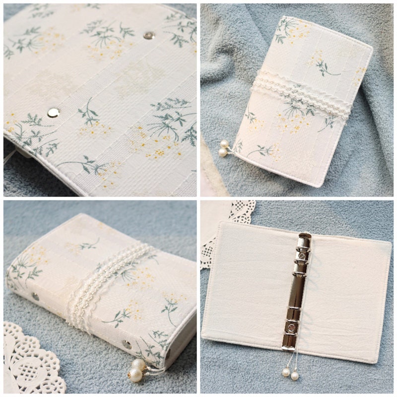 Floral Lace Notebook Journal Cover Handmade Cloth Journal Sleeve Fresh Portable Notepad A5 A6 Yubai Personalized Book Cover Girls' Gift
